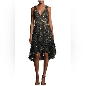 Marchesa Notte High-Low 3D Petal Cocktail Dress